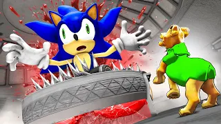 Can SONIC survive a SHREDDER? (Garry's Mod Sandbox)