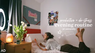 My University Night Routine 2022 (productive & de-stress) 🌙