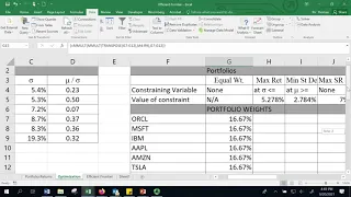 Portfolio Optimization in Excel Using Solver