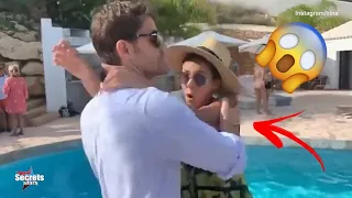 Paul Wesley Pushes Nina Dobrev Into The Pool | Stefan Salvatore and Elena Gilbert | Vampire Diaries