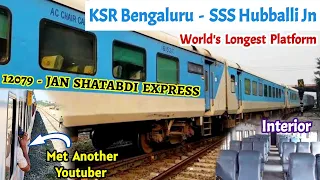 Fastest Train🔥KSR Bengaluru - SSS Hubballi Jn Jan Shatabdi Express Journey | Single Traveller