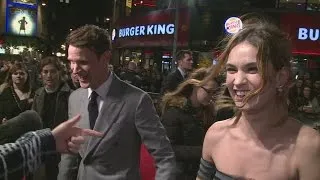 CUTE: Lily James gets flirty with boyfriend Matt Smith at Pride and Prejudice and Zombies premiere