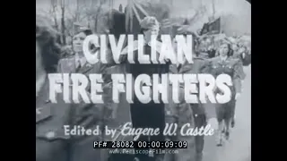 GERMAN & JAPANESE FIRE BOMBING OF UNITED STATES WWII CIVIL DEFENSE FILM 28082