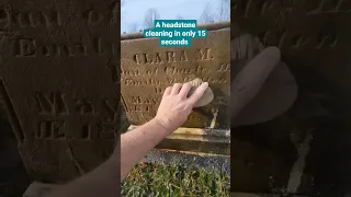 cleaning a headstone on 15 seconds. #shorts