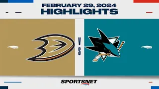 NHL Highlights | Ducks vs. Sharks - February 29, 2024