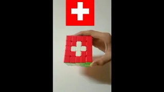 How To Make Switzerland Flag in Rubik Cube 😱 😱 #shorts #switzerland #rubik #cube #trending