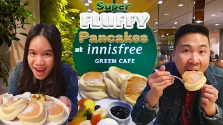 SUPER FLUFFY Souffle Pancakes 🥞 at Innisfree Cafe | Seoul Yum Yum Adventure