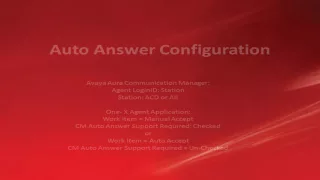 Basic programming for Avaya one-X agent with auto answer support