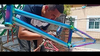 pintando bmx color tornasol o oil slick (painting bmx color tornasol or oil slick