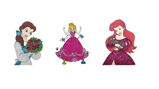 Disney princess Cinderella Belle Ariel/ Coloring book for kids/ Colorama