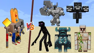 Arch Illager vs Minecraft Bosses - Arch Illager vs Warden, ferrous wroughtnout wither mutant enerman