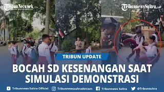 Viral Sekumpulan Bocah SD Tendang Tameng Polisi Disebut Sedang Demo Harga Latto-latto Naik