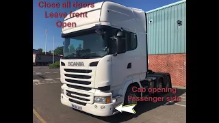 SCANIA R Series How To Open/Tilt Cab, pump location.