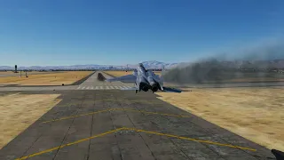 F15 landing with one wing on DCS World