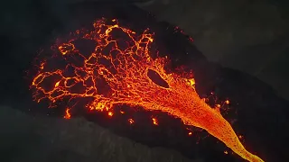 4K Litli Hrutur volcano eruption in Iceland, July 2023