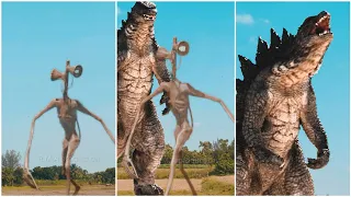 Siren Head Vs Godzilla in real life! #shorts
