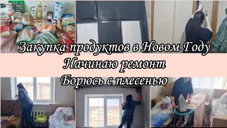 ПЕРВАЯ ЗАКУПКА В НОВОМ ГОДУ/БОРЮСЬ С ПЛЕСЕНЬЮ/НАЧИНАЮ РЕМОНТ СВОИМИ РУКАМИ