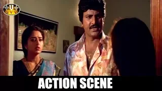 Mohan Babu Best Action Scene - Pedarayudu Movie Scenes - Rajinikanth, Soundarya, Bhanu Priya - SVV