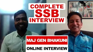 SSB Interview by Maj Gen Bhakuni, Former Commandant SSB Bangalore | Online Interview | SSB Sure Shot