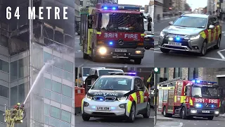 Fire engines responding to severe fire in London high rise tower block