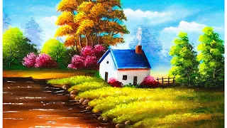 Landscape Acrylic Painting on Canvas for Beginners