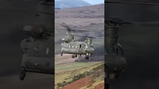 Low Chinook through the Mach loop Wales