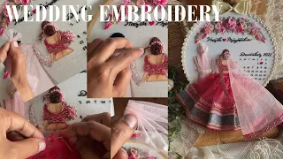 Step by step detailed wedding embroidery hoop making tutorial | wedding calendar embroidery tutorial