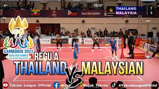 THAILAND 🆚 MALAYSIA REGU A | SEPAK TAKRAW || SEA GAMES CAMBODIA 2023
