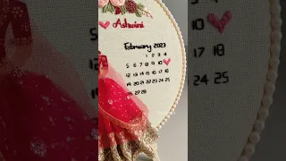 Calendar Wedding Hoops ❤️ #embroidery #art #indianwedding #weddinggift #giftideas #beautiful #beauty