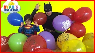 SURPRISE TOYS GIANT BALLOON POP CHALLENGE with Ryan ToysReview