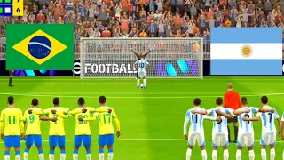 Messi vs Neymar Jr | Argentina vs Brazil Match | Penalty Shootout Match | Efootball 2024 |