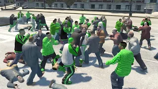 Biggest Street Fight in GTA 4! - Grove Street Families vs Russian Mob - GTA 4 NPC Wars 25