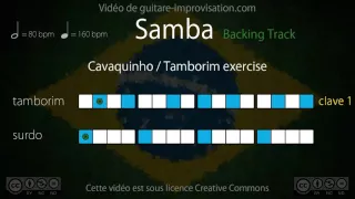 Samba exercise (80 bpm) : Surdo + Tamborim (clave 1)