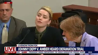 Amber Heard smirks as Johnny Depp confronted with photo contradicting abuse testimony