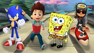 Sonic Dash 2: Sonic Boom vs Paw Patrol Runner vs SpongeBob: Sponge on the Run vs Subway Surfers