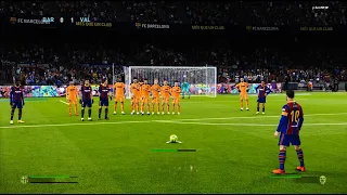 PES 2021 - Barcelona vs Valencia - Messi Free Kick Goal - Gameplay PC