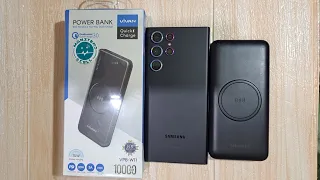 Test Kecepatan Pengisian Daya Vivan  Power Bank Wireless Ke Samsung S22 Ultra