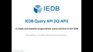 2023 User Workshop – 3.2 – IEDB Query API (IQ-API)