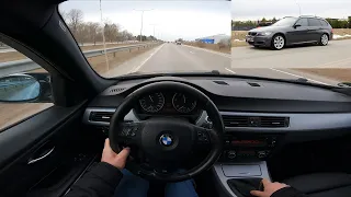 2008 BMW 3 Series Touring E91 320d 177 Hp POV Test Drive @DRIVEWAVE1