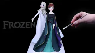 [Frozen] Making Elsa Anna figure with Air dry clay | 클레이로 겨울왕국 엘사 안나 피규어 만들기