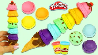 How to Make a Beautiful Play Doh Rainbow Ice Cream Cone | Fun & Easy DIY Play Dough Arts and Crafts!