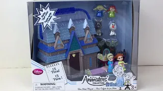 Disney Animator's Collection Frozen Miniatures Elas Anna Olaf Sven Castle Unboxing