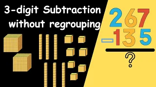 3 digit subtraction without borrowing | Subtraction without regrouping | Triple digits