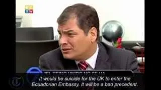 Ecuador's President Correa: 'suicide' for UK to enter embassy for Julian Assange