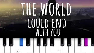 Llunr - the world could end with you  (piano tutorial)