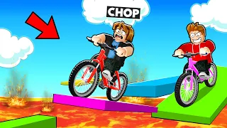 ROBLOX CHOP FELL IN LAVA OF BIKE OBBY CHALLENGE PART 2