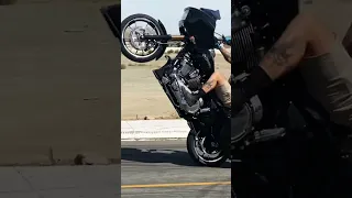 Epic wheelie fail on a bagger