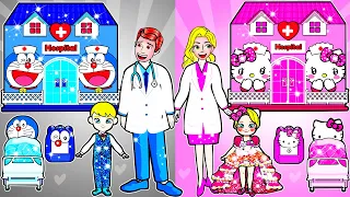 [🐾paper dolls🐾] Poor vs Rich vs Giga Rich in the Hospital | Rapunzel Family 놀이 종이