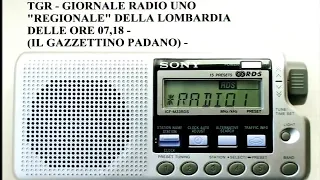 1° MAGGIO 2020 - TGR - GIORNALE RADIO UNO REGIONALE DELLA "LOMBARDIA" DELLE ORE 07,18 -