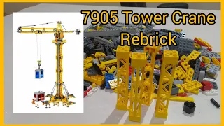 Rebricking LEGO City set 7905 Tower Crane. Progress.